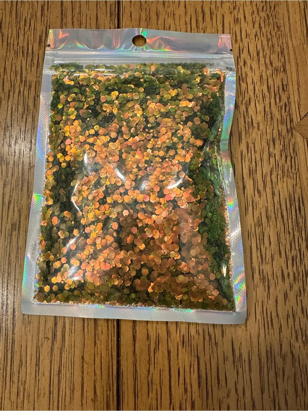 Assorted Iridescent Chunky Glitter Mixes - Multi-Color Orange, gold, 10 packs.
